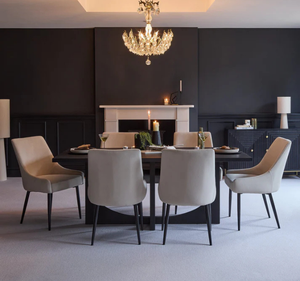 Juego de Comedor Moderno Per Se de Madera de Teca Sólida con Sillas Tapizadas en Tela, Muebles de Comedor Contemporáneos de Lujo - Product Image 6