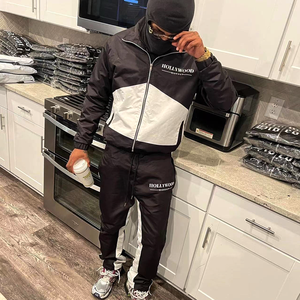 Ensemble de survêtement coupe-vent personnalisé unisexe de haute qualité pour hommes et femmes, vêtements d'entraînement de gym - Product Image 1