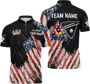 Maillot de billard personnalisé à demi-zip pour équipe de pool 8 boules - Product Image 5