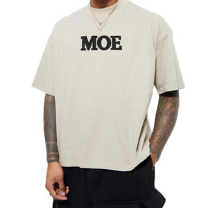 Camisetas de Hombre Oversize de Algodón con Cuello Redondo y Logotipo Minimalista, Estilo Urbano, para Pedidos Personalizados al por Mayor - Product Image 1