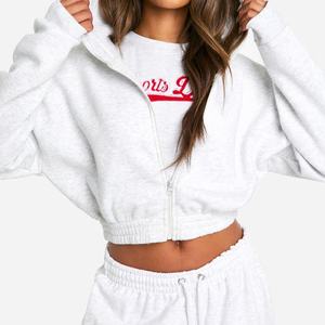 Survêtement d'hiver unisexe court en molleton chenille brodé, léger, en coton, pour jogging, avec logo personnalisé imprimé - Product Image 1