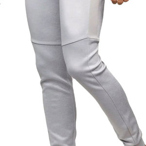Pantalones Deportivos Casuales Grises para Hombre, 100% Algodón, Cintura Elástica, Bolsillos Laterales, Transpirables, Corte Regular, para Otoño - Product Image 1