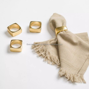 Wholesale Eco-Friendly Minimalist New Design Hotel Restaurant Table Decoration Aluminium Napkin Holder Gold Metal Napkin <b>Rings</b> - Product Image 2