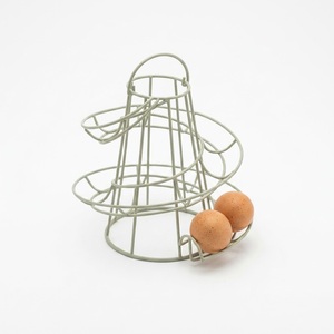 Farmhouse Metal Wire <b>Egg</b> Gathering <b>Basket</b> with Wooden Handle Rustic Kitchen Countertop Storage & Organizer For Fresh <b>Eggs</b> - Product Image 2