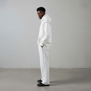 ชุดจ็อกเกอร์พิมพ์ลายตามสั่ง เสื้อฮู้ดดี้โอเวอร์ไซส์ กางเกงสเวตแพนท์ทรงหลวม ชุด 2 ชิ้น ผ้าฝ้ายเนื้อหนาปานกลาง คุณภาพสูง สตรีทแวร์ สำหรับผู้ชาย - Product Image 5