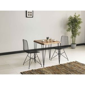 Chaise de salle à manger moderne Zen Wire Métal noir et cuir Design ergonomique et confortable - Product Image 5