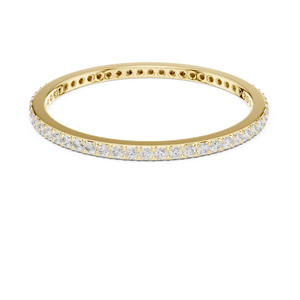 Bague d'éternité en diamant taille ronde en or jaune 18 carats, alliance de mariage en or blanc 14 carats, bijoux fins pour femme, bague cadeau d'anniversaire - Product Image 3