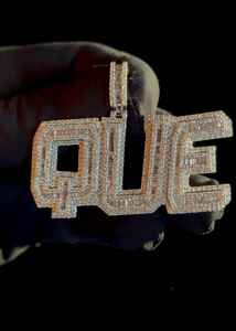 Colgante de Lujo Personalizado de Plata de Ley 925 con Moissanita, Diseño de Letra Helada Bicolor Estilo Hip Hop, con Número, Nombre, Inicial o Logotipo - Product Image 6