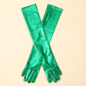 <b>Premium</b> Women's Full-Long Appliqued High Quality <b>Opera</b> Gloves 100% Polyester Leather Soft Satin Customized Color Evening Wear - Product Image 5