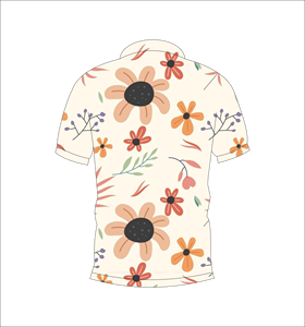 เสื้อโปโลวินเทจลายดอกไม้สำหรับผู้ชาย พิมพ์ลายทั่วตัว แขนสั้น สไตล์ลำลอง เหมาะสำหรับเล่นกอล์ฟ - Product Image 3