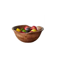 Creatieve houten schaal met voet voor hotel, restaurant, bruiloft, fruit, taartpresentatie en desserts.