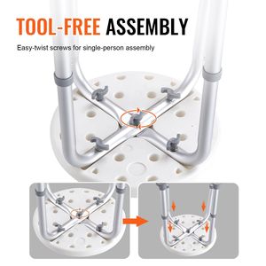 Silla de Ducha Portátil con Altura Ajustable y Agarre Seguro para Personas Mayores y con Discapacidad - Product Image 4