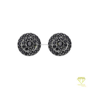 Pendientes de Plata de Ley 925 con Diamantes de Moissanita, Diseño de Círculo Concéntrico, Joyería Elegante para Venta al Por Mayor - Product Image 1