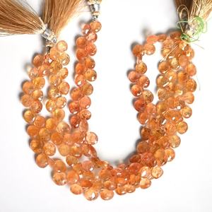 100% arrivée naturelle topaze impériale perles en forme de coeur à facettes coupe perle topaze impériale pour la fabrication de bijoux - Product Image 3