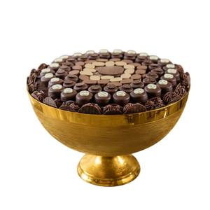 Tazón de metal con acabado dorado premium para chocolate, decorativo para bodas, para servir dulces y postres, para eventos y decoración del hogar, bandeja para dulces. - Product Image 2