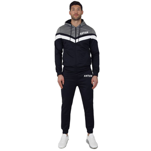 Unisex Cotton Sweat Suits Heavyweight Stacked <b>Hoodie</b> Jogger Set Custom Tech Fleece Tracksuit For Streetwear Mens Plain - Product Image 1