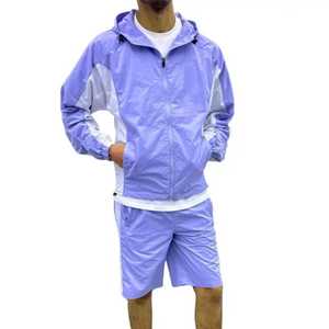 ชุดวอร์มกันลมพิมพ์โลโก้ตามสั่งสำหรับผู้ชาย กางเกงขาสั้นคาร์โก้ ชุดวอร์ม เสื้อยืด กางเกงขาสั้น ชุดวอร์มไนลอนสำหรับผู้ชาย - Product Image 5