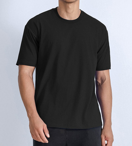 Camiseta de hombre azul marino 100% algodón, manga corta, cuello redondo, corte regular, informal, color liso, tejido jersey, teñido liso. - Product Image 2