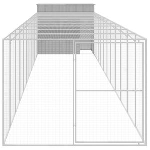 Grande niche pour chien durable en acier galvanisé gris clair, abri solaire - Product Image 3