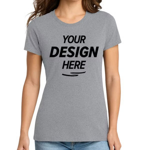 Camiseta Básica de Manga Corta para Mujer, Algodón Premium, Tejido Suave, Cuello Redondo, Color Gris, Camiseta Bella Canvas de Corte Holgado para Mujer - Product Image 1