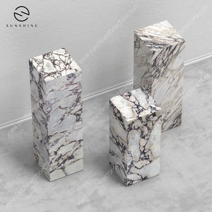 แท่นหินอ่อนทรงสี่เหลี่ยมผืนผ้า Sunshine Marble สำหรับตกแต่งบ้านสไตล์มินิมอล ตั้งพื้น โชว์งานศิลปะ บรรจุภัณฑ์ชิ้นเดียว - Product Image 2