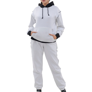 Nouveauté : Survêtement Femme de Qualité Supérieure 100% Coton, Ensemble Deux Pièces Hiver, Couleur Unie, Coupe Oversize - Product Image 1