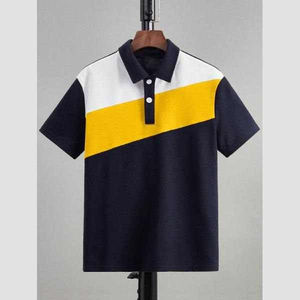 Camisa de Punto para Hombre, Manga Corta, Color Sólido, Estampado Digital, Cuello Clásico, Corte Regular, Informal, Blanca, Transpirable, Tejido Piqué - Product Image 6