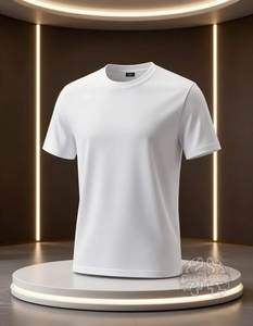 <b>White</b> Men's T-Shirt Crew Neck Short Sleeve <b>Plain</b> 100% Polyester Breathable Casual Regular Fit Solid Color O-Neck <b>Tee</b> - Product Image 1