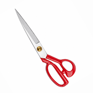 Red Tailor Scissors Stainless Steel Smooth <b>Edge</b> DIY Grade <b>Plastic</b> Handle Sewing Shears Non Foldable Cutting Tool Fabric - Product Image 3