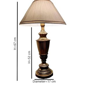 Lámpara de Mesa de Aluminio Antigua de Lujo con Pantalla de Tela, Lámpara Decorativa Vintage para Mesa de Noche, Escritorio, Sala de Estar, Dormitorio, Oficina en Casa - Product Image 6