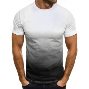 Camiseta de manga corta con estampado 3D degradado, estilo deportivo y casual para hombre, nueva colección primavera europea y americana. - Product Image 2