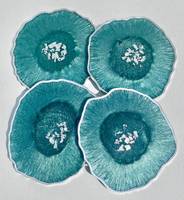 Ensemble de sous-verres en résine turquoise - Sous-verres en résine agate géode avec accents argentés, idéal pour un cadeau de bienvenue, un agent immobilier, un enseignant ou un fiancé.