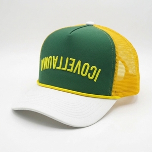 Casquette Trucker en Mousse à 5 Panneaux Personnalisée, Chapeau Snapback en Maille avec Corde, Broderie 3D en Relief, Visière Courbée, Vente en Gros de Casquettes OEM - Product Image 2