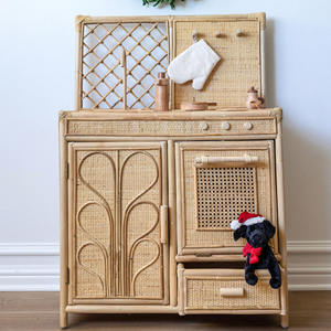 Top sélectionné rotin cuisine stockage des aliments jouets pour enfants naturel poêle jouet enfant enfants en bois semblant jouer - Product Image 2