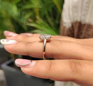 Anillo de Compromiso con Diamante Cultivado en Laboratorio, Corte Cojín, 1 Quilate, Oro Sólido 10K/14K/18K, Sin Níquel, Sin Plomo, Anillo de Boda - Product Image 5