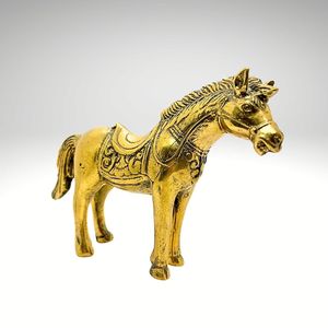 Sculpture de cheval en laiton massif pour centre de table, console d'entrée et accent décoratif - Product Image 3