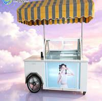 Chariot de vente de crème glacée de style présentoir pour la vente de rue