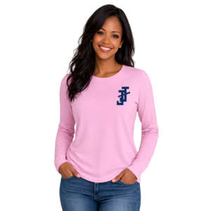 T-shirt à manches longues pour femme, rose, avec motif de lettres, décontracté, streetwear, confortable, vêtements de style de vie - Product Image 1