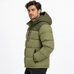 Chaqueta Acolchada con Capucha para Hombre F2WIN, Chaqueta de Invierno Gruesa de Poliéster, Resistente al Viento, Diseño Casual de Color Sólido con Cierre Frontal, Venta al Por Mayor - Product Image 4