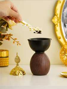 Home Garden Decor Wooden Resin Pattern Bakhoor Wedding Religious Aromatic Fragrance Durable Wood Incense <b>Burner</b> Stick Holder - Product Image 4