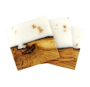 Posavasos de madera para taza de té de estilo japonés de diseño único, almohadilla aislante de resina, Simple portavasos, posavasos de té creativos y superventas - Product Image 2