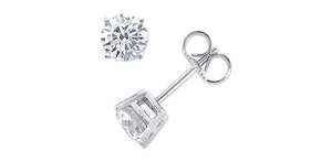 Pendientes de diamante de corte redondo en oro blanco o amarillo de 10K (1/4 CT. T. W.) | Macy's - Product Image 5