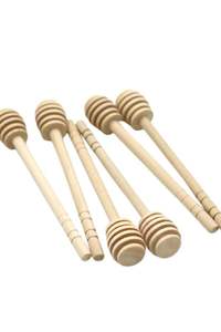 Palito para Miel Decorativo de Madera Ecológica con Baño de Oro Rosa, Mango Largo, Logotipo Personalizado para Bodas, Eventos, Recuerdos de Fiesta, Regalo - Product Image 2