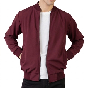 Veste de sport pour homme SPAWRTS SPORTS, bleu marine, style varsity, couleur unie, coupe-vent, col montant, fermeture éclair, style décontracté, coupe régulière - Product Image 3
