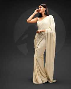 Sari de Georgette con Lentejuelas, Diseño SUPER HIT Bollywood BlockBuster, para Fiestas, Diwali y Graduaciones - Product Image 1