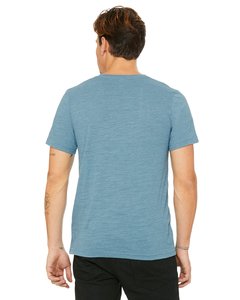 เสื้อยืดคอตตอนสีน้ำเงินล้วนทรงปกติ ผ่านกระบวนการ Acid Wash 100% คอตตอน สไตล์สตรีทแวร์ เสื้อยืดลำลองทรงโอเวอร์ไซส์ ย้อมสีพื้น - Product Image 4