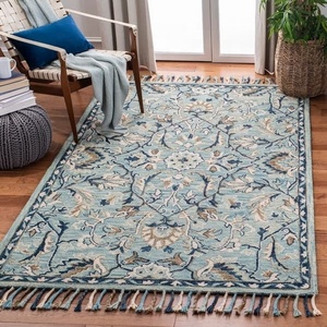 Tapis d'intérieur de luxe en laine et coton, fait main, design abstrait moderne, écologique, adapté aux animaux domestiques, résistant aux taches, ignifuge, doux - Product Image 1