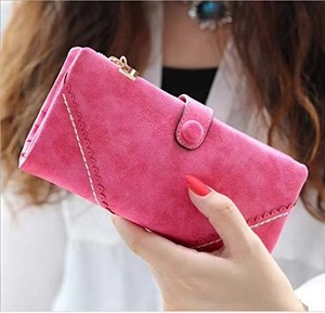 Ellena Stylish PU Genuine Leather RFID Clutch Wallet <b>Purse</b> for Women- Rose <b>Red</b> - Product Image 1