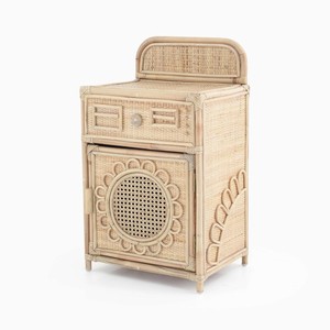 Enfants semblant jouer jouets petite machine à laver en rotin adorable mini jouet en bois modèle de meubles de maison pour les enfants - Product Image 1