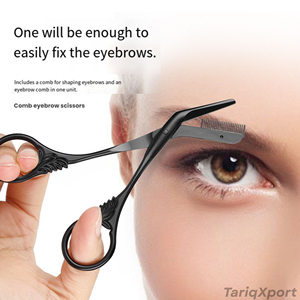Peigne en acier inoxydable de haute qualité, outil professionnel pour la coupe des sourcils, rasoir pour le visage, grattoir à sourcils, ciseaux à sourcils pour femmes - Product Image 3